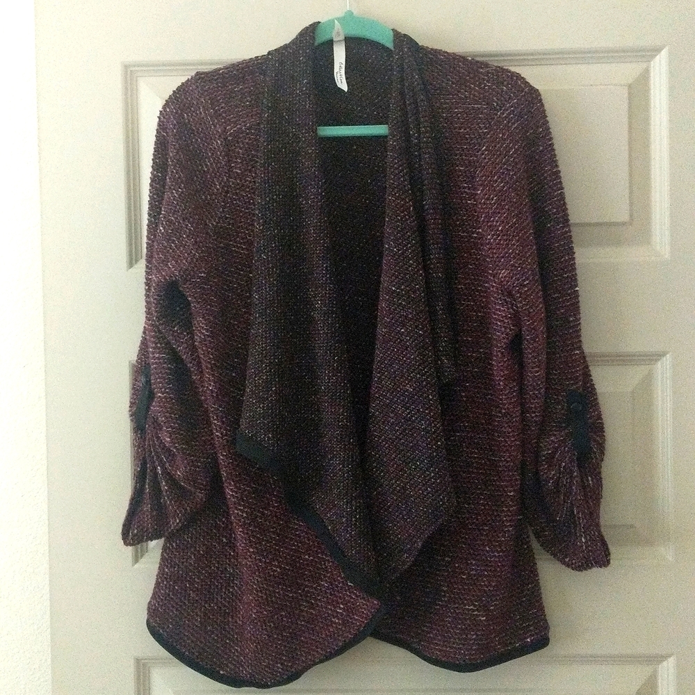 NY Collection Burgundy Cardigan, 2X